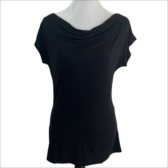 San Francisco City Lights Soft Drape Neck Tee T-Shirt in Black Size Medium NEW - Picture 2 of 8